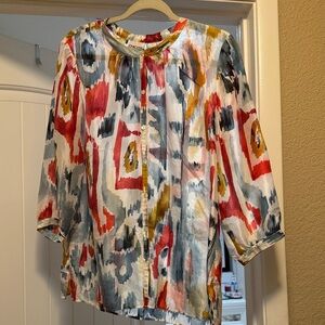 Chico's Vibrant Abstract Print Blouse